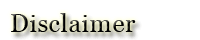 Disclaimer